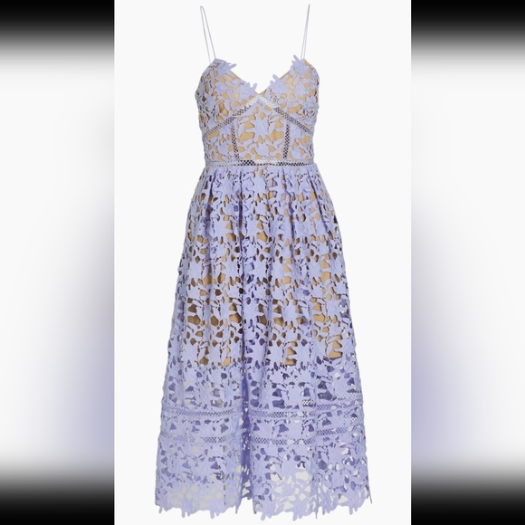 Self-Portrait Azalea Lace Dress in Baby Blue Size 0 - Picture 8 of 13